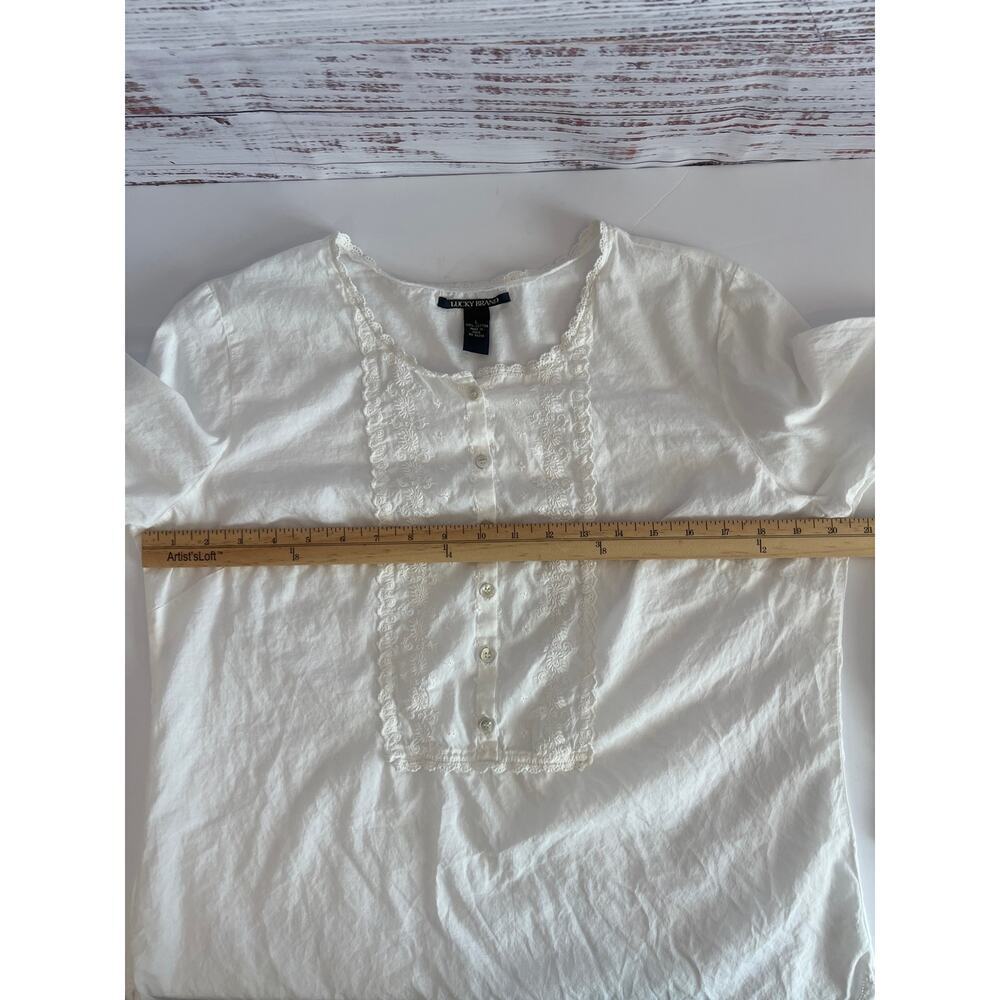 LUCKY BRAND WOMENS Y2K VINTAGE INSPIRED 100% COTTON ROMATIC TOP WHITE LRG - Picture 7 of 12